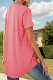 Size Half Button Short Sleeve T-Shirt DJPT