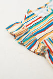 Striped Cap Sleeve Blouse DJPT
