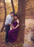 Women's Lace Pregnant Women Tail Short-Sleeved Dress Photography Flying Sleeve Dress 8919 (Special Price) Maternity