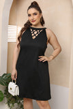 Size Cutout Round Neck Sleeveless Dress DJPT