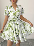 Surplice Layered Mini Dress DJPT