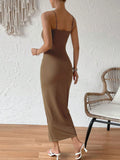 Wrap Midi Dress with Side Slit DJPT