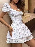 Puff Sleeve Layered Dress DJPT