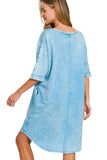 Acid-washed French Terry Tee Shirts Dress DJPT