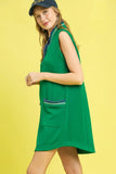 Frill Contrast Trim Sleeveless Mini Dress DJPT