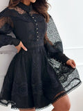 Lantern Sleeve Mini Dress DJPT