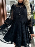 Lantern Sleeve Mini Dress DJPT