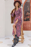 Long Sleeve Slit Midi Dress DJPT