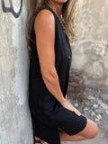 Size Notched Sleeveless Mini Dress Plus Size DJPT
