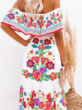 Off Shoulder Ruffle Maxi Dress DJPT