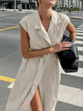 Waist Cap Sleeve Maxi Dress DJPT