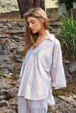 & Dani Solid Sparkling Shimmer Pocket Button Front Shirt DJPT