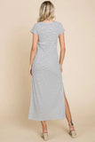 Code Full Size Striped Twisted Detail Dress DJPT