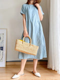 Size Casual Round Neck Midi Dress Plus Size DJPT