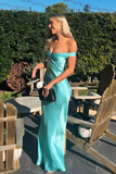 Mermaid Off The Shoulder Yellow Satin Long Evening Dress Prom Dresses SD2063 HZ0628