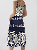 Leaf Print Halter Neck Mini Dress with Cutout Detail DJPT