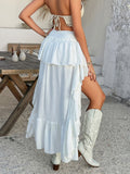 High-Low Ruched Layered Skirt DJPT