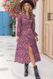 Long Sleeve Slit Midi Dress DJPT