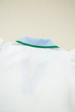 Ruffled Sleeve Collared V Neck Blouse DJPT