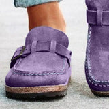 Toe Low Heel Buckle Loafers DJPT