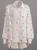 Heart Print Shirt and Shorts Set DJPT