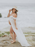 Off-shoulder Grenadine Cross Chest Maternity Dresses For Photoshoot Maxi Dress Maternity