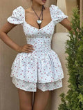 Puff Sleeve Layered Dress DJPT