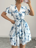 Surplice Layered Mini Dress DJPT