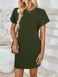 Round Neck Short Sleeve Mini Dress DJPT