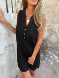 Size Notched Sleeveless Mini Dress Plus Size DJPT