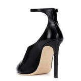 Black And White Fashion Ankle Strap With Fine High Heel Women's Banquet Large-Size Single Shoes Chengdu High Quality Shoes