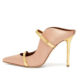 Gold Black High Heel Tip Large-Size Muller Single-Shoe Banquet Fashion Shoes Chengdu High Quality Shoes