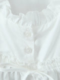 Sleeve Ruffle Crop Blouse DJPT