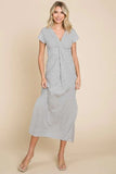 Code Full Size Striped Twisted Detail Dress DJPT