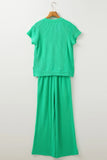 Knit Round Neck Top and Pants Casual Set DJPT