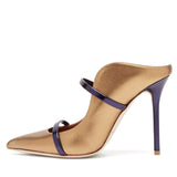 Gold Black High Heel Tip Large-Size Muller Single-Shoe Banquet Fashion Shoes Chengdu High Quality Shoes