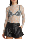 Mock Neck Long Sleeve Blouse DJPT