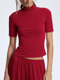 Neck Short Sleeve Top and Pants Set DJPT