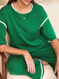 Trim T-Shirt and Drawstring Pants Set DJPT