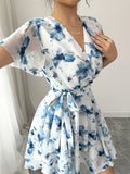 Surplice Layered Mini Dress DJPT