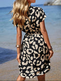 Notched Tie Waist Midi Dress DJPT