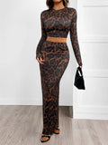 Round Neck Top and Skirt Set DJPT