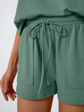 Neck Cap Sleeve Top and Shorts Set DJPT
