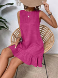 Hem Round Neck Sleeveless Dress DJPT