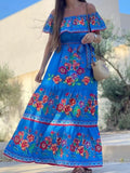Off Shoulder Ruffle Maxi Dress DJPT