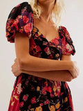Sweetheart Neck Puff Sleeve Maxi Dress DJPT