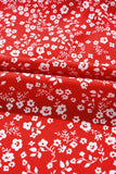 Floral Printed Half Sleeve Knotted V Neck Blouse DJPT