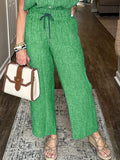 Size Button-Up Shirt and Wide-Leg Pants Set Plus Size DJPT