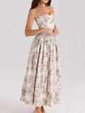 Print Square Neck Maxi Cami Dress DJPT