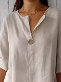 Size Casual Notched Drop Shoulder Blouse Plus Size DJPT